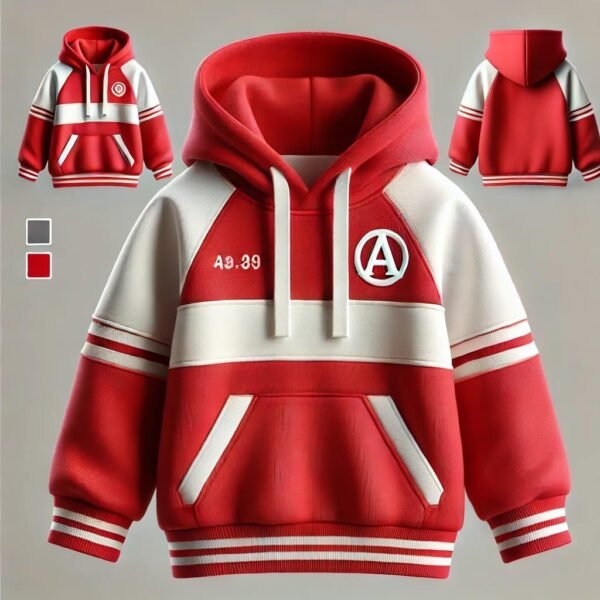 Ajay's Soft Red & White Hoodie