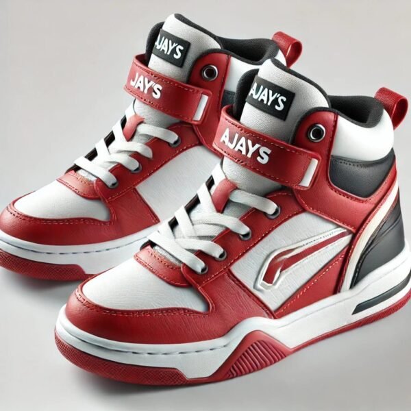 Ajay's Red Defender High-Top Sneakers: Stylish and Supportive Footwear