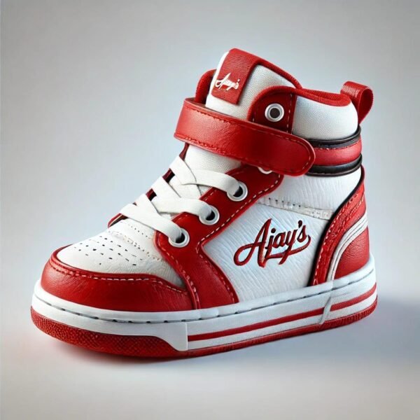 Ajay's Red Defender High-Top Sneakers: Stylish and Supportive Footwear