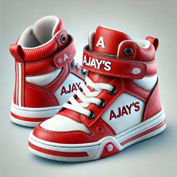 Ajay's Red Defender High-Top Sneakers: Stylish and Supportive Footwear