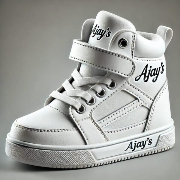 Ajay's White Defender High-Top Sneakers: Stylish and Supportive Footwear