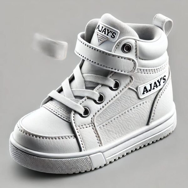 Ajay's White Defender High-Top Sneakers: Stylish and Supportive Footwear