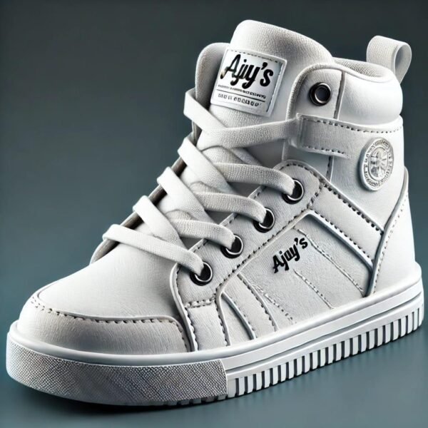 Ajay's White Defender High-Top Sneakers: Stylish and Supportive Footwear