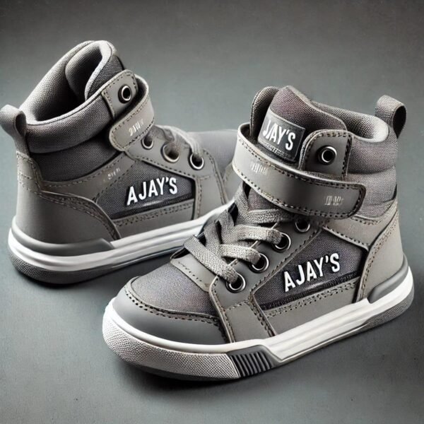 Ajay's Gray Defender High-Top Sneakers: Stylish and Supportive Footwear