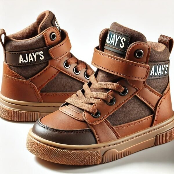 Ajay's brown Defender High-Top Sneakers: Stylish and Supportive Footwear