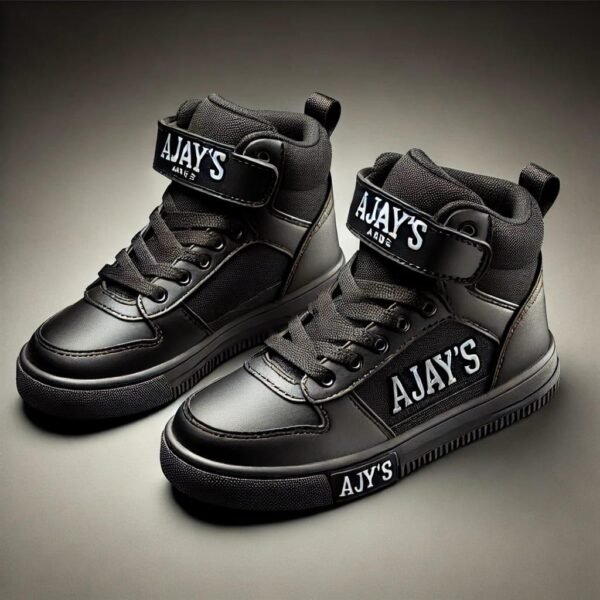 Ajay's Black Defender High-Top Sneakers: Stylish and Supportive Footwear