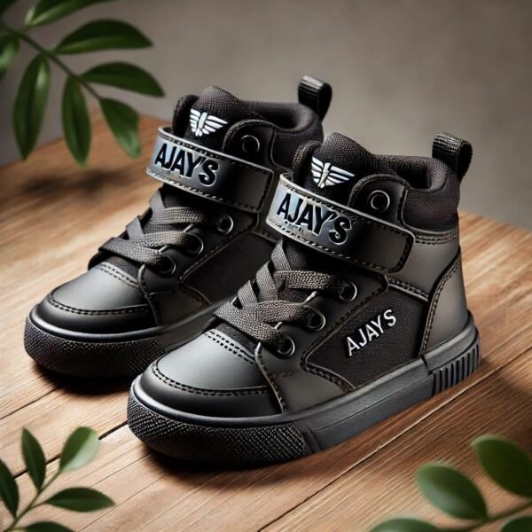 Ajay's Black Defender High-Top Sneakers: Stylish and Supportive Footwear