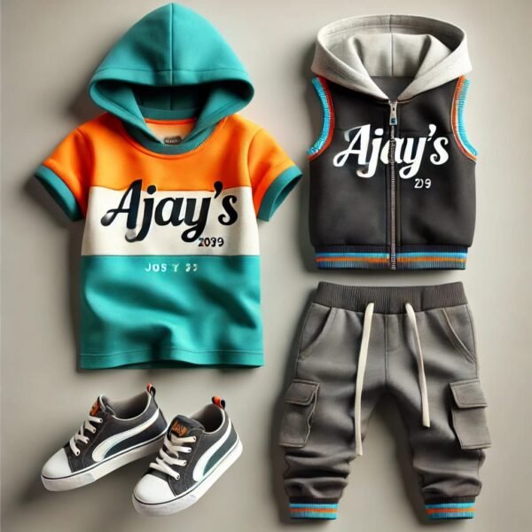 Ajay's Kids' Vibrant Adventure Outfit