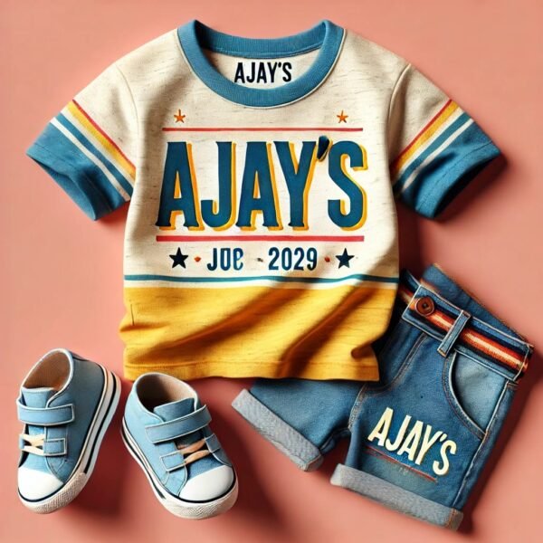 Ajay's Vibrant Kids' T-Shirt and Denim Set